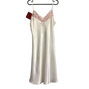 NWT Rosshi Slip Dress Lace Trim Chemise Satin Silky sexy Size M